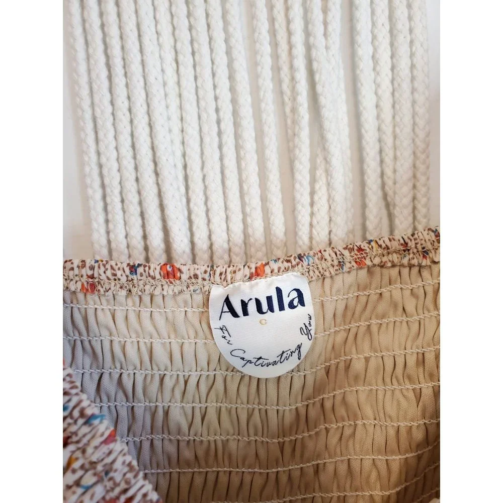 Arula Altar'd State Floral Metallic Smocked Top 3X - Picture 6 of 7